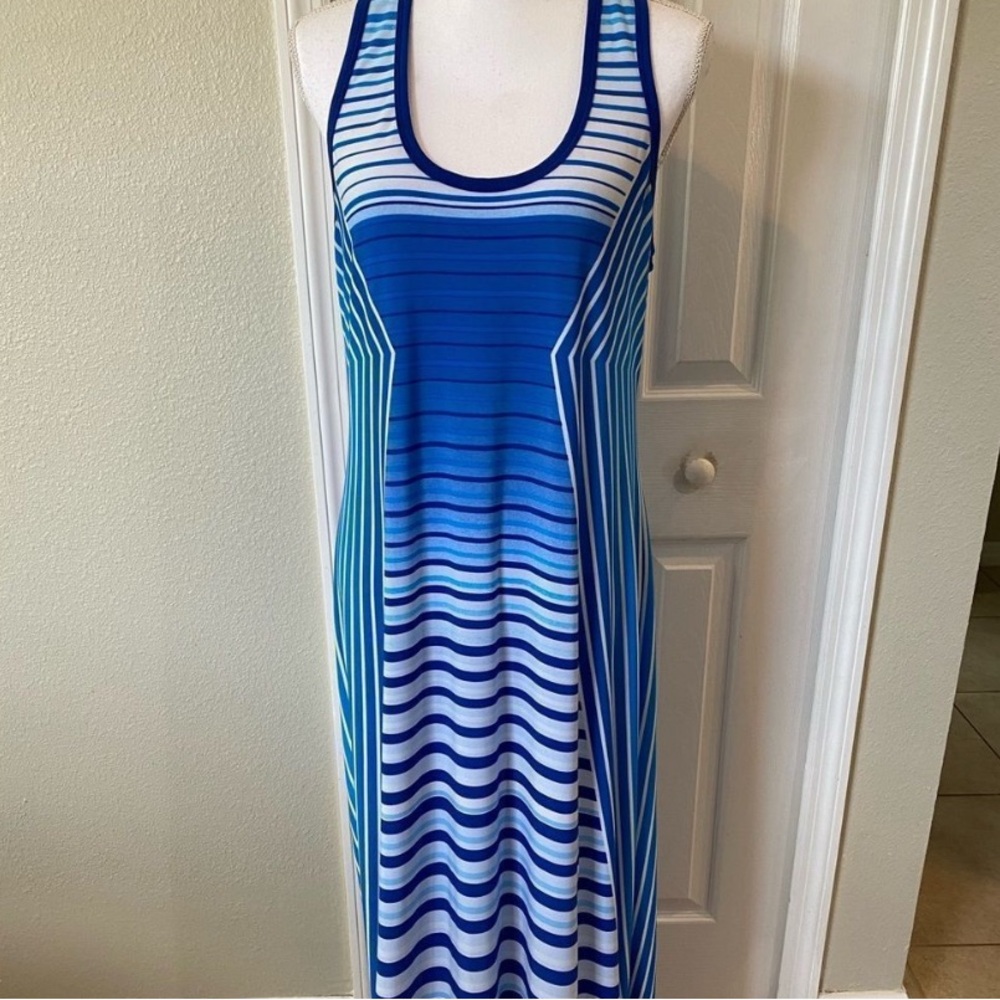 Calvin Klein Blue and White Maxi Sundress Dress 14